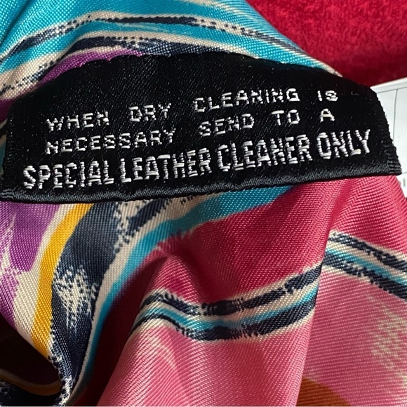 CHIA Vintage Moto Leather Jacket Red - Picture 15 of 15